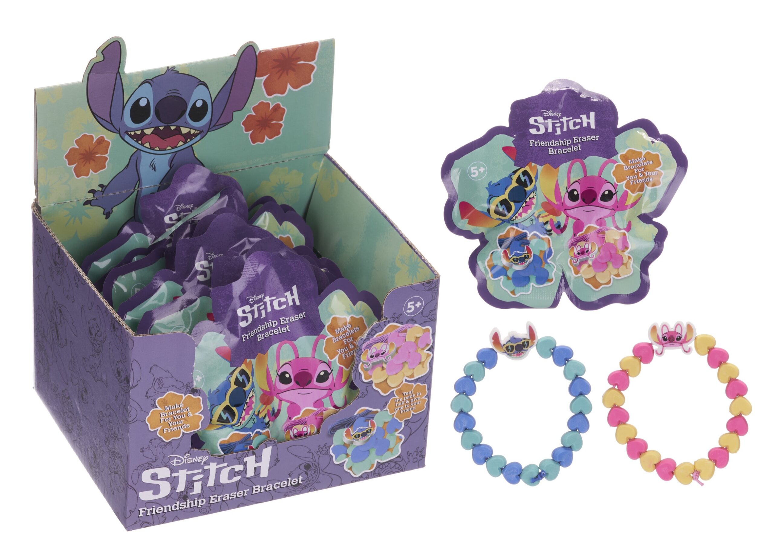 STITCH Set per creare2 braccialetti con gomme da cancellare – In espo da 12pz 2ass…x96